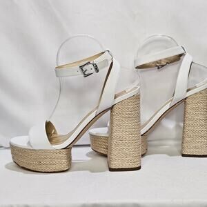 Michael Kors Women's Ankle-Strap Espadrille Platform Sandals Size 9.5 White NWT